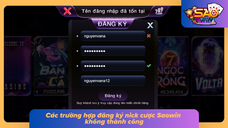 Đăng Ký Saowin - Hướng Dẫn Cách Tạo Tài Khoản Dễ Nhất 6 Sự cố đăng ký tài khoản