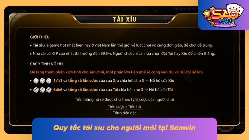 Cách Chơi Tài Xỉu Tối Ưu Tỷ Lệ Thắng Tại Cổng Game Saowin 2 Một số quy luật cơ bản ở bàn tài xỉu